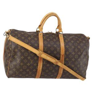 LOUIS VUITTON Monogram Keepall Bandouliere 50 Boston Bag M41416 LV Auth 149606